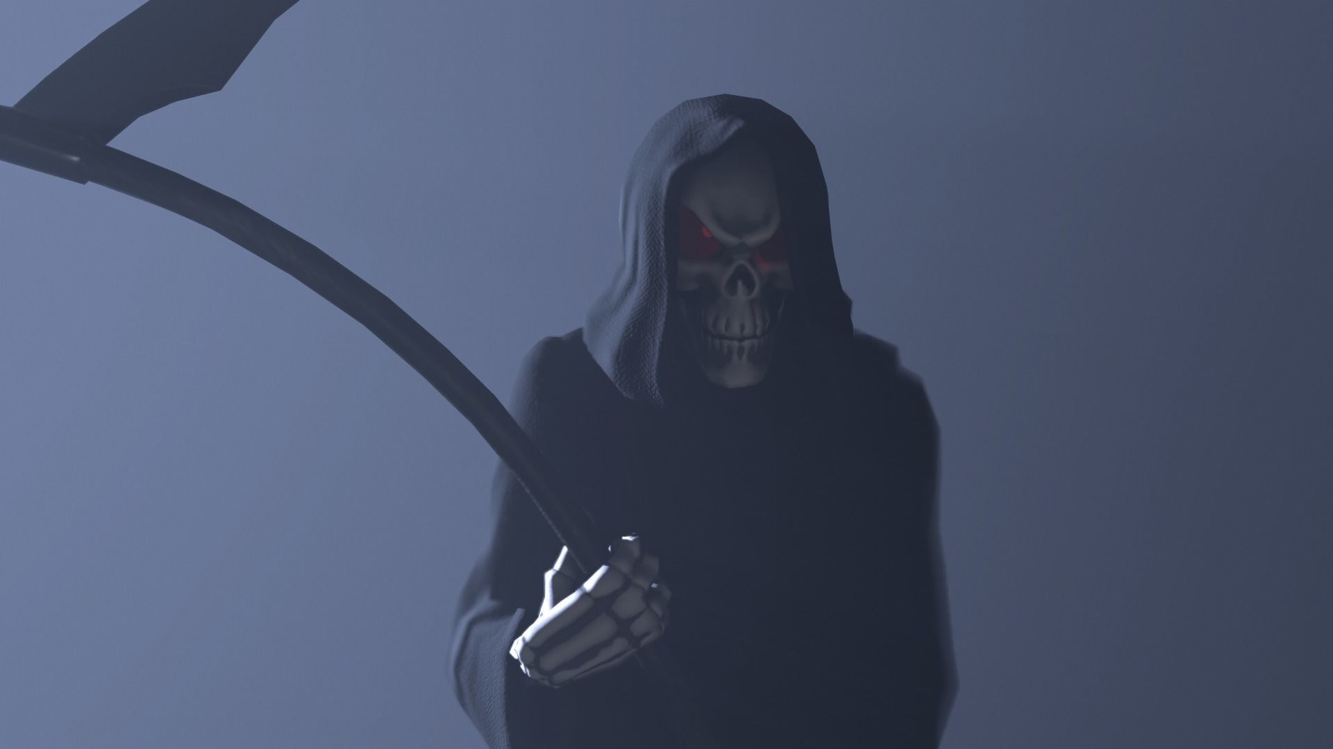 Death man holding sword Low-poly 3D model_31