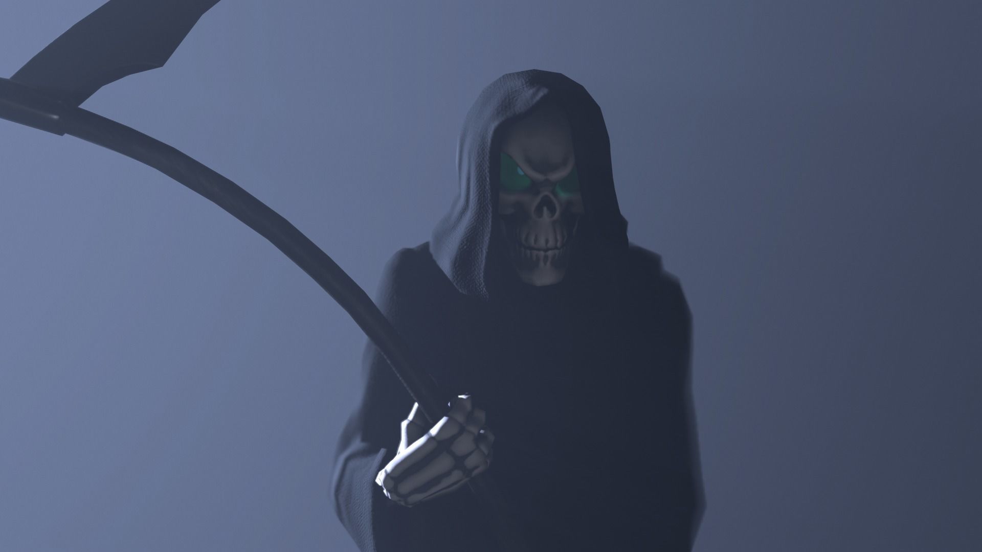 Death man holding sword Low-poly 3D model_30
