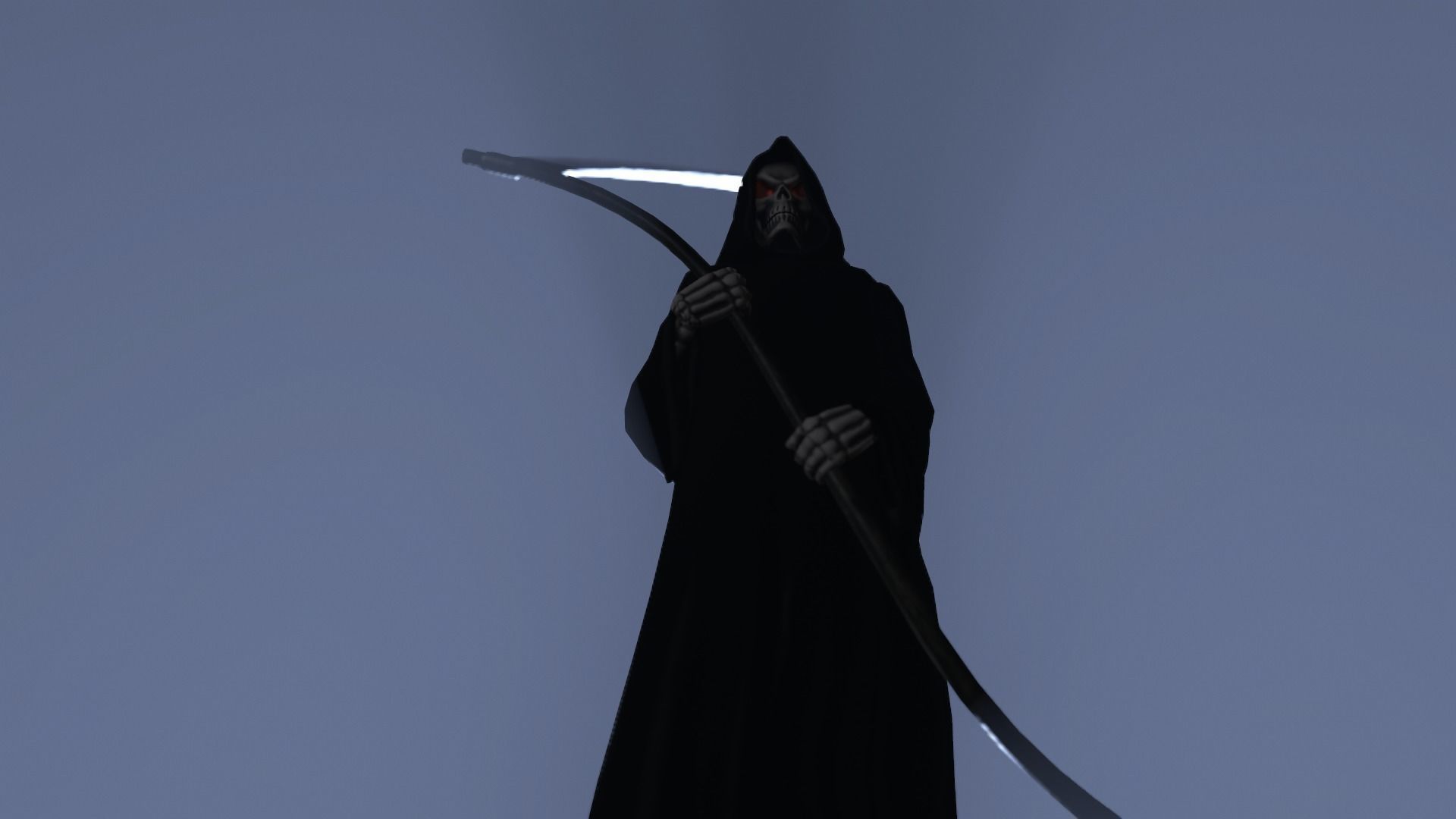 Death man holding sword Low-poly 3D model_26