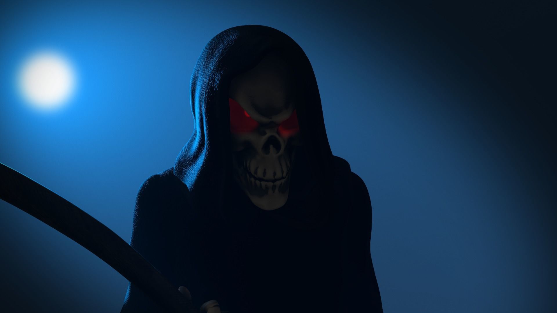 Death man holding sword Low-poly 3D model_34