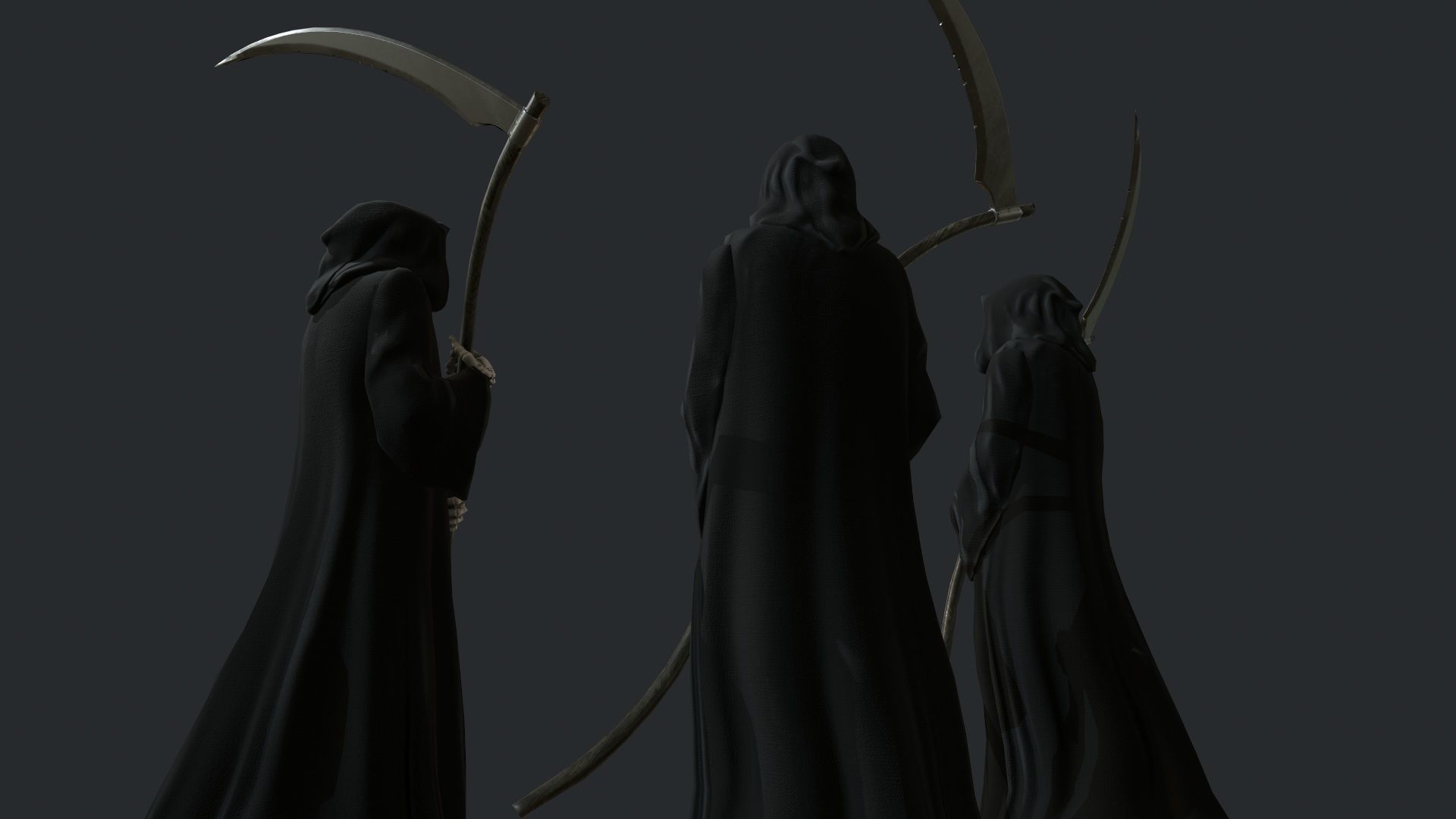 Death man holding sword Low-poly 3D model_40