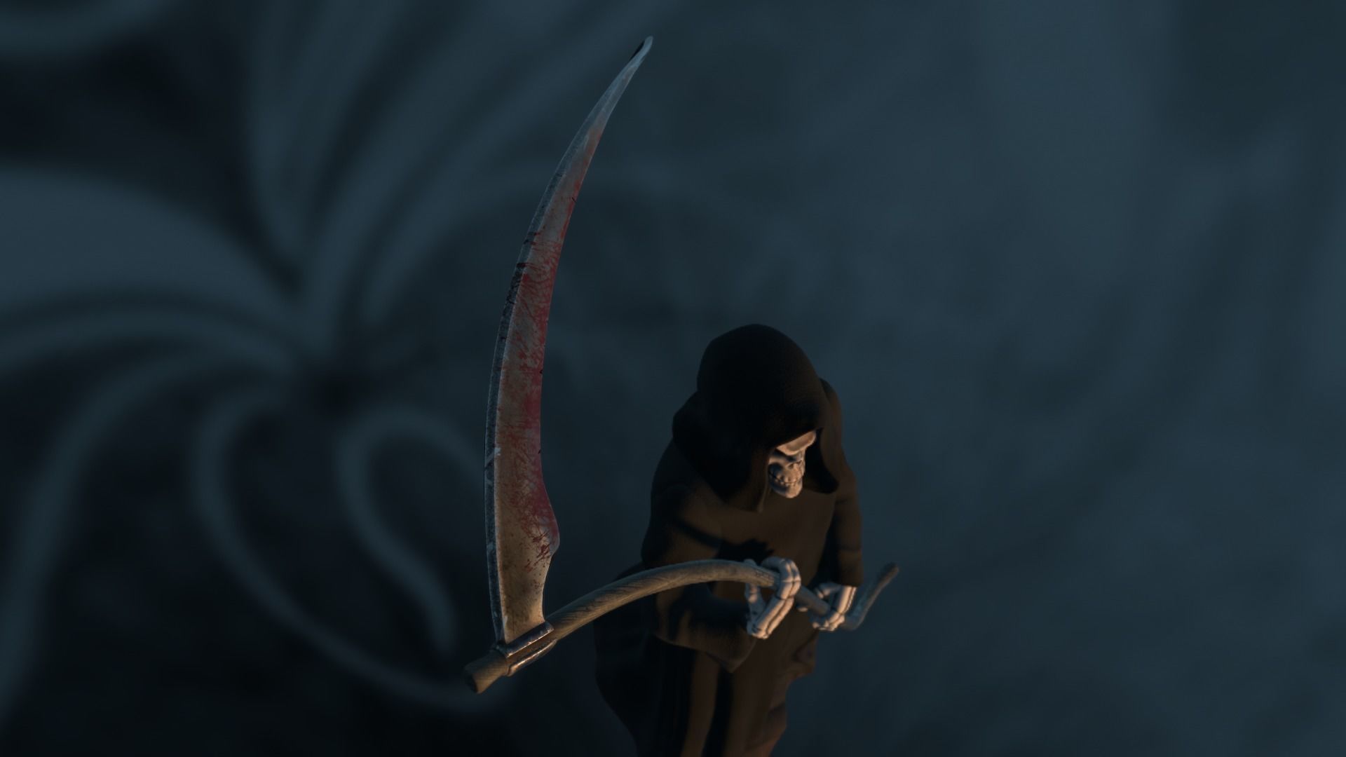 Death man holding sword Low-poly 3D model_42