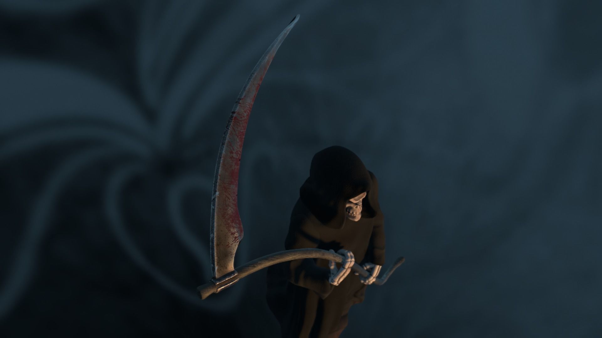 Death man holding sword Low-poly 3D model_43