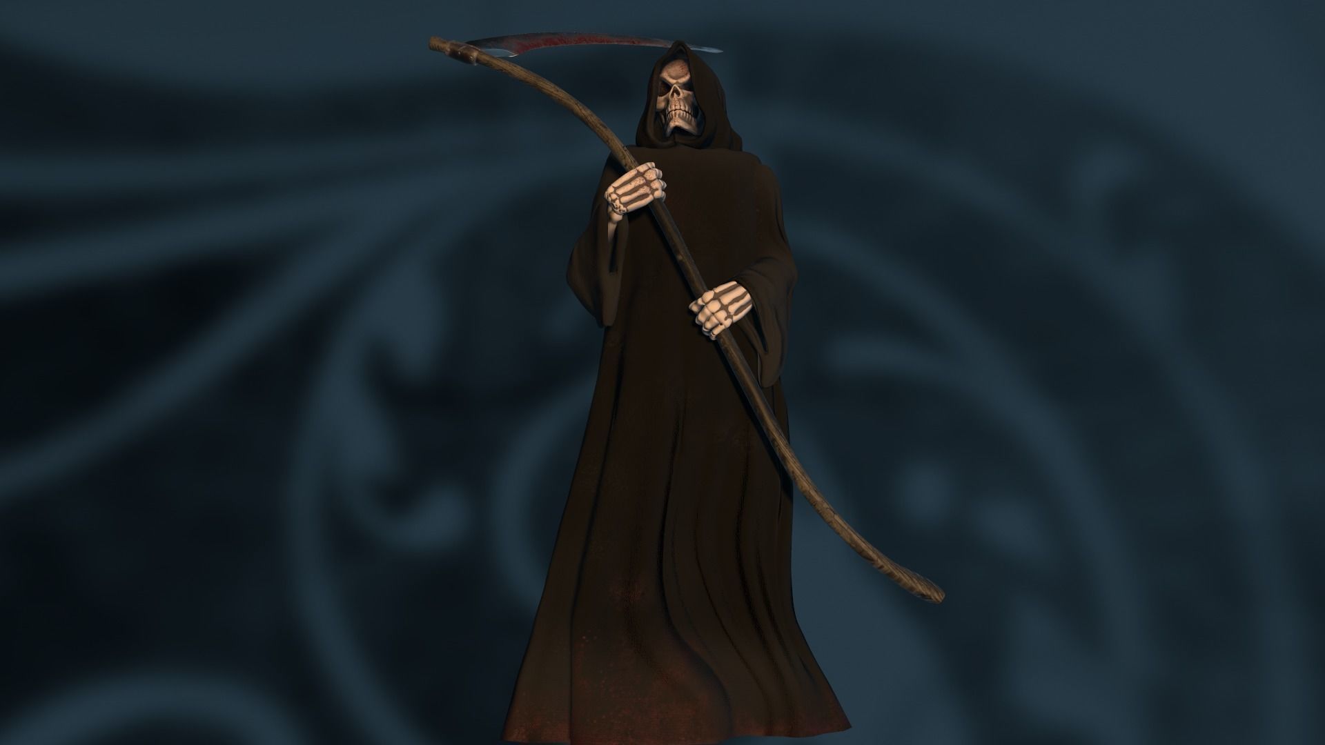 Death man holding sword Low-poly 3D model_51
