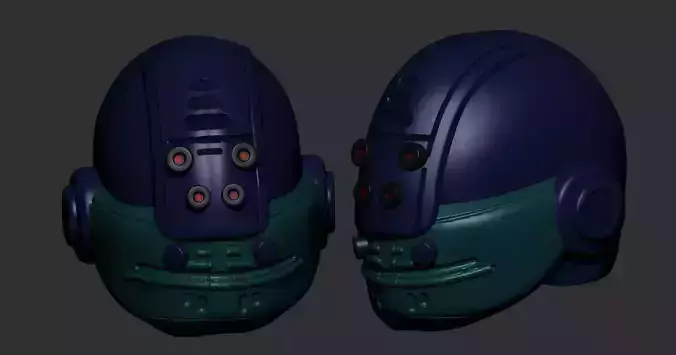 helmet high poly sculpt 3d printable ver 7 3D model