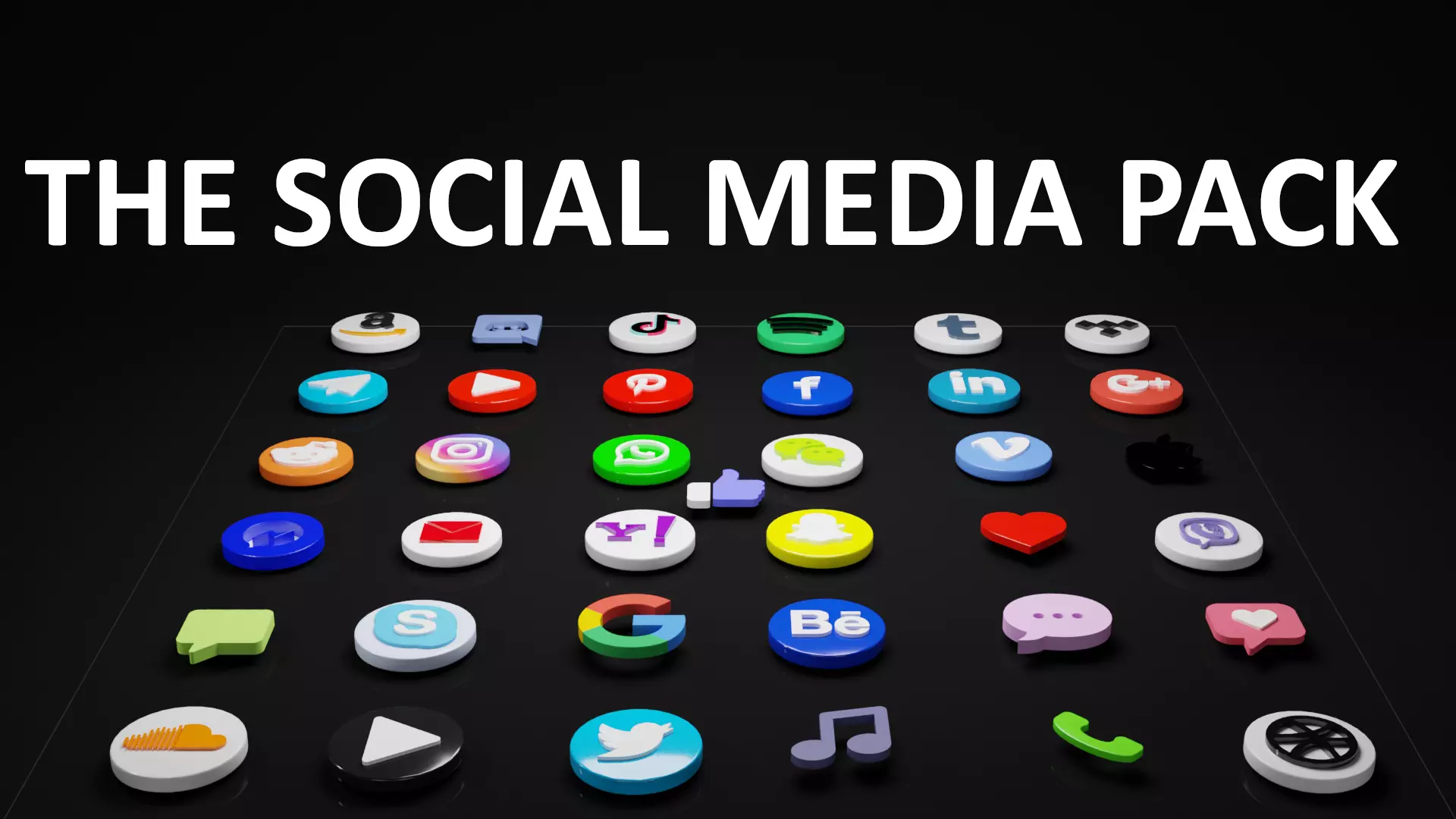 THE SOCIAL MEDIA PACK Low-poly 3D model_0
