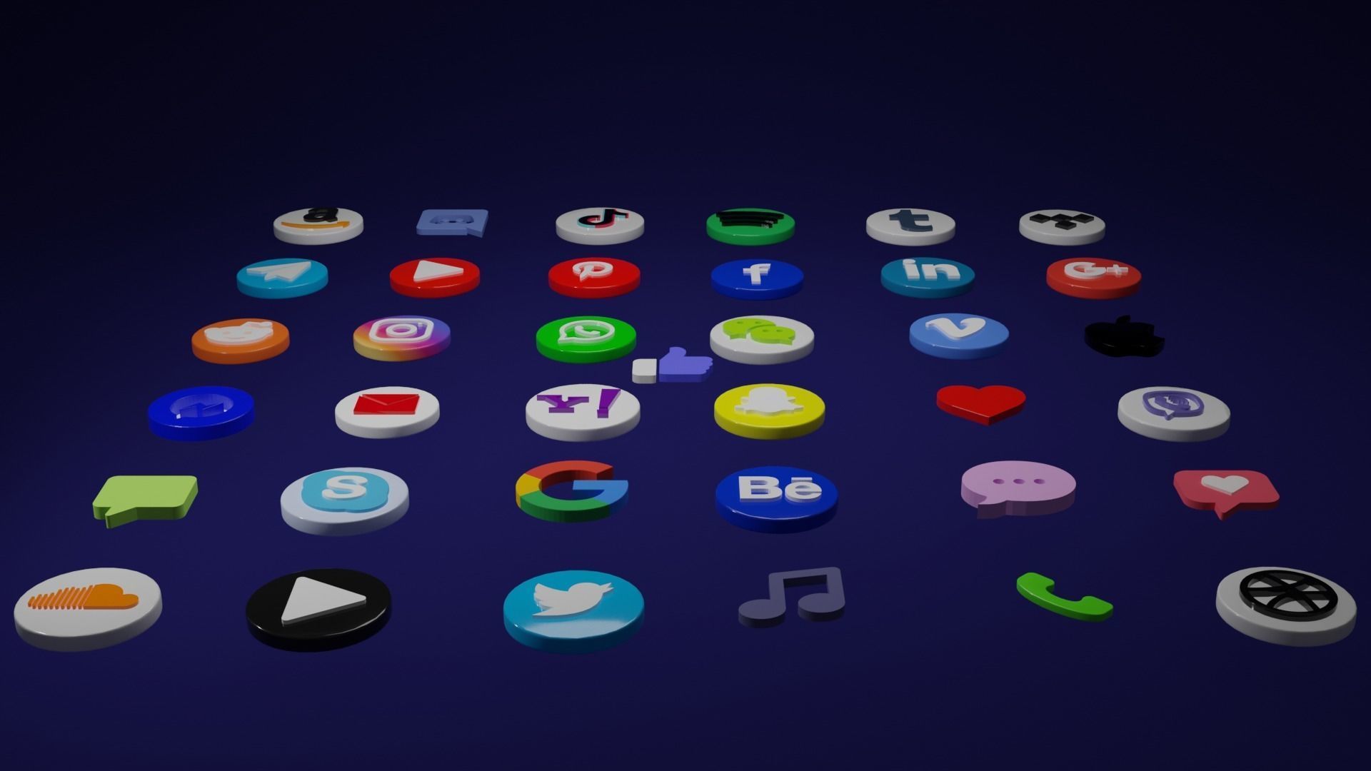 THE SOCIAL MEDIA PACK Low-poly 3D model_7