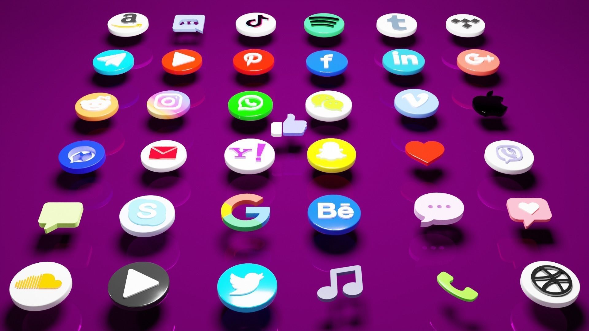 THE SOCIAL MEDIA PACK Low-poly 3D model_41
