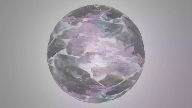 Rocks and Pink Leaves in Snow