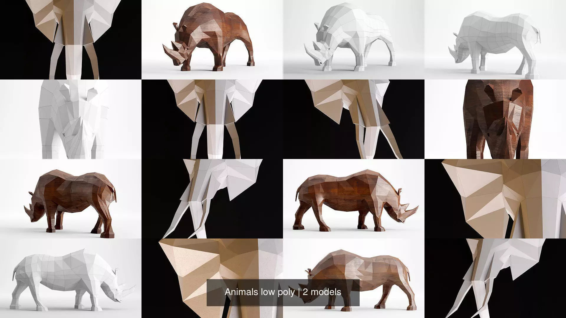 Animals low poly 3D Model Collection_0
