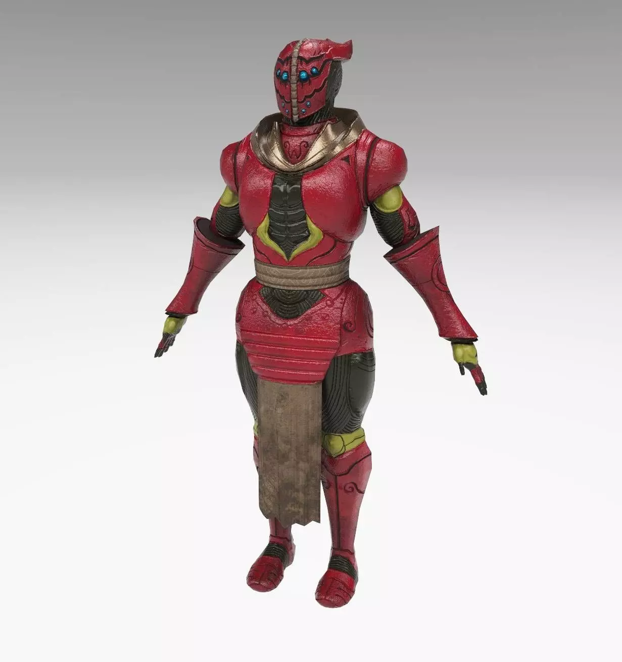 dark hero red enforcer Low-poly 3D model