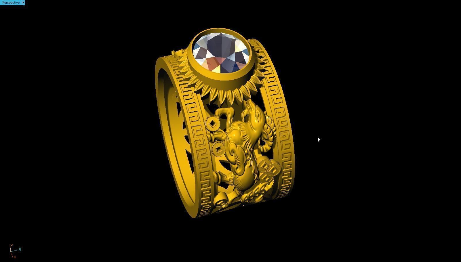 Goat ring 3D print model_1