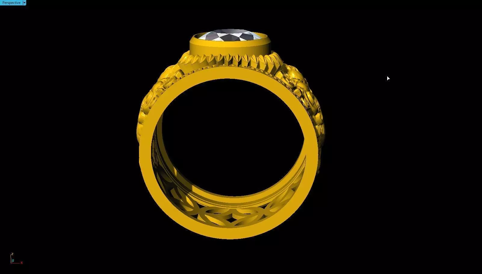 Goat ring 3D print model_0