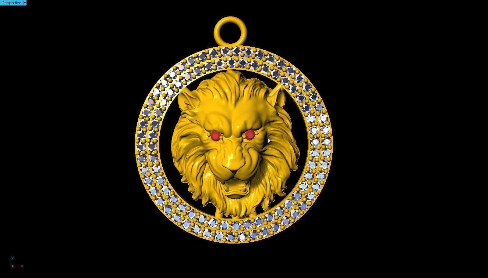 Pendant Lion 3D print model_1