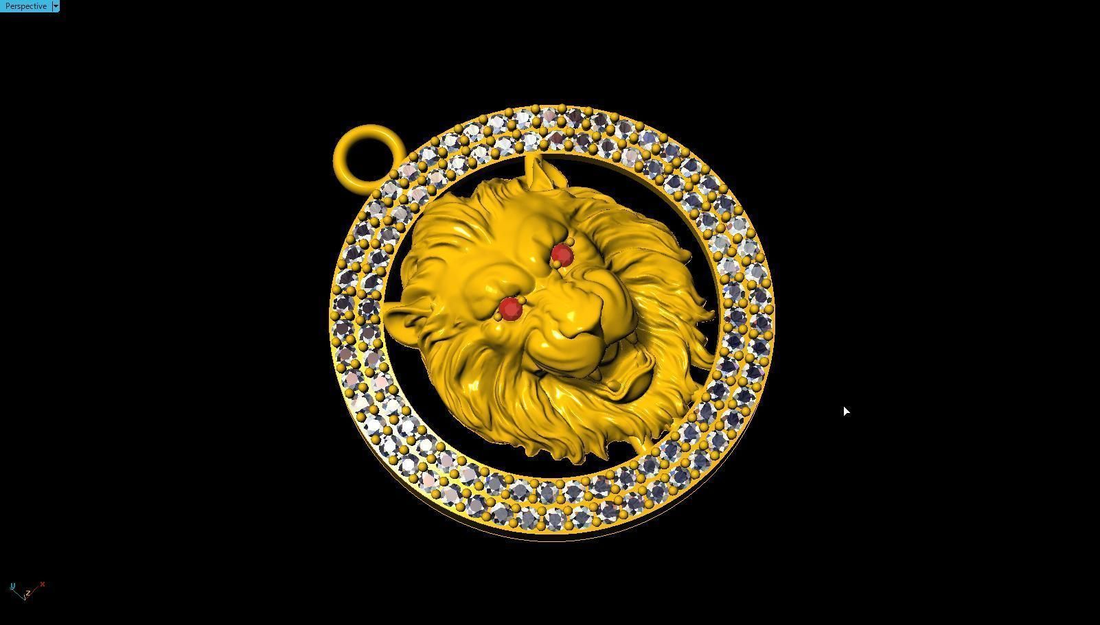 Pendant Lion 3D print model_2