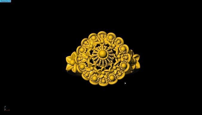 Flower rings 3D print model
