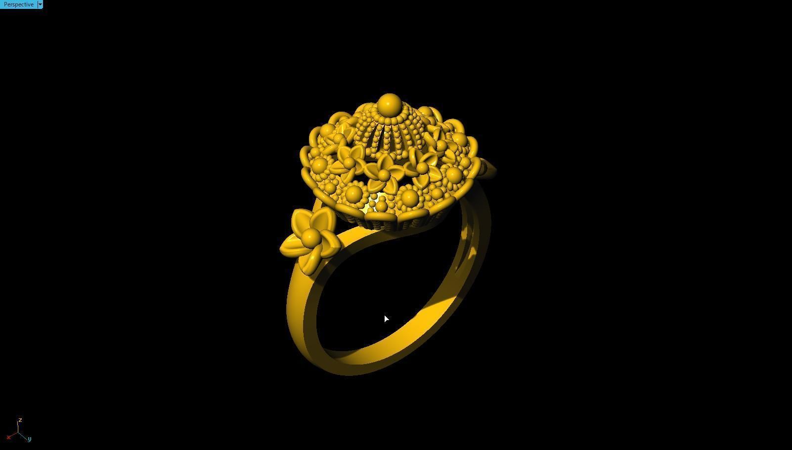 Flower rings 3D print model_1