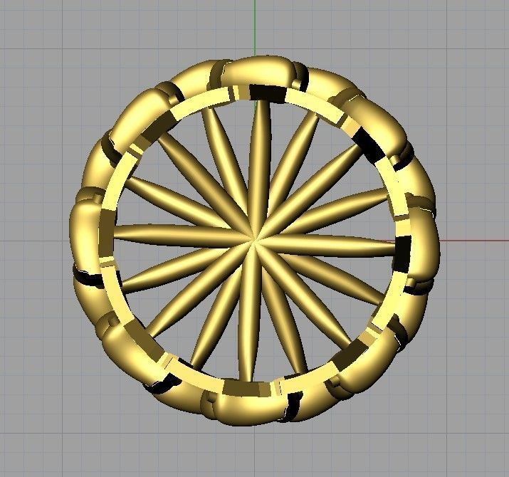 Marquise and round diamonds band 3D print model_7