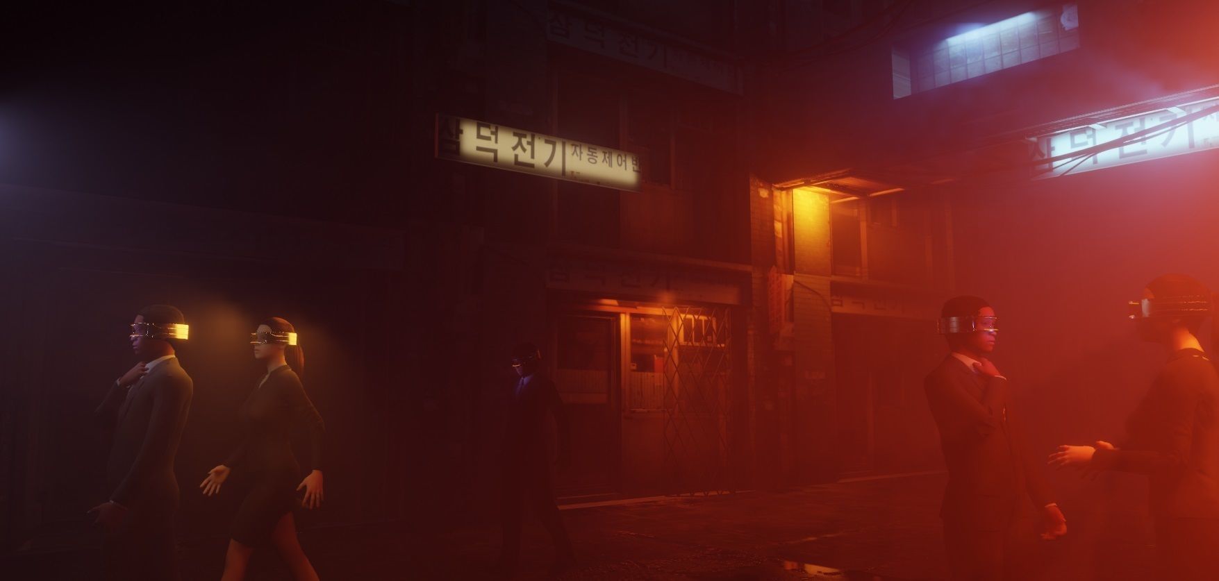 cyber punk street scene made with blender Low-poly 3D model_3