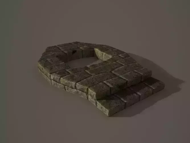 Altar with fireplace Low-poly 3D model