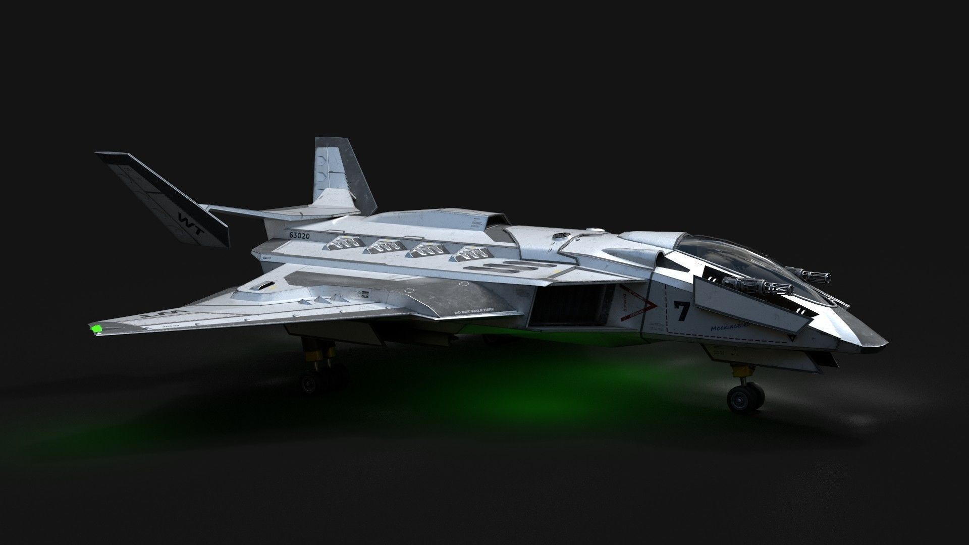 Jet Fighter - Source Files Attached 8K Textures Low-poly 3D model_2