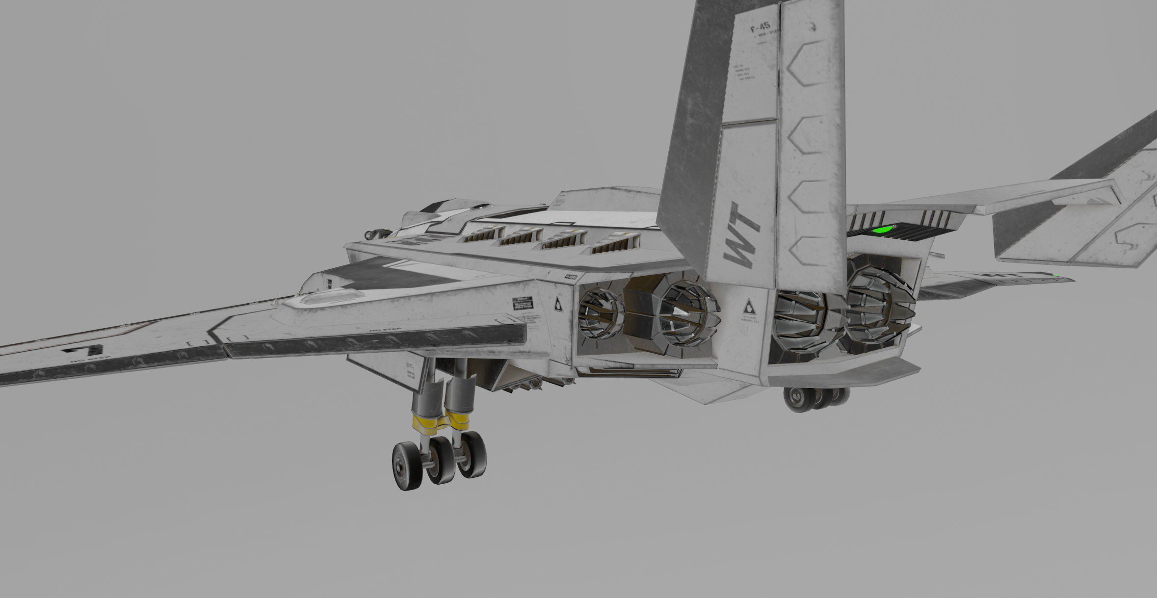 Jet Fighter - Source Files Attached 8K Textures Low-poly 3D model_25