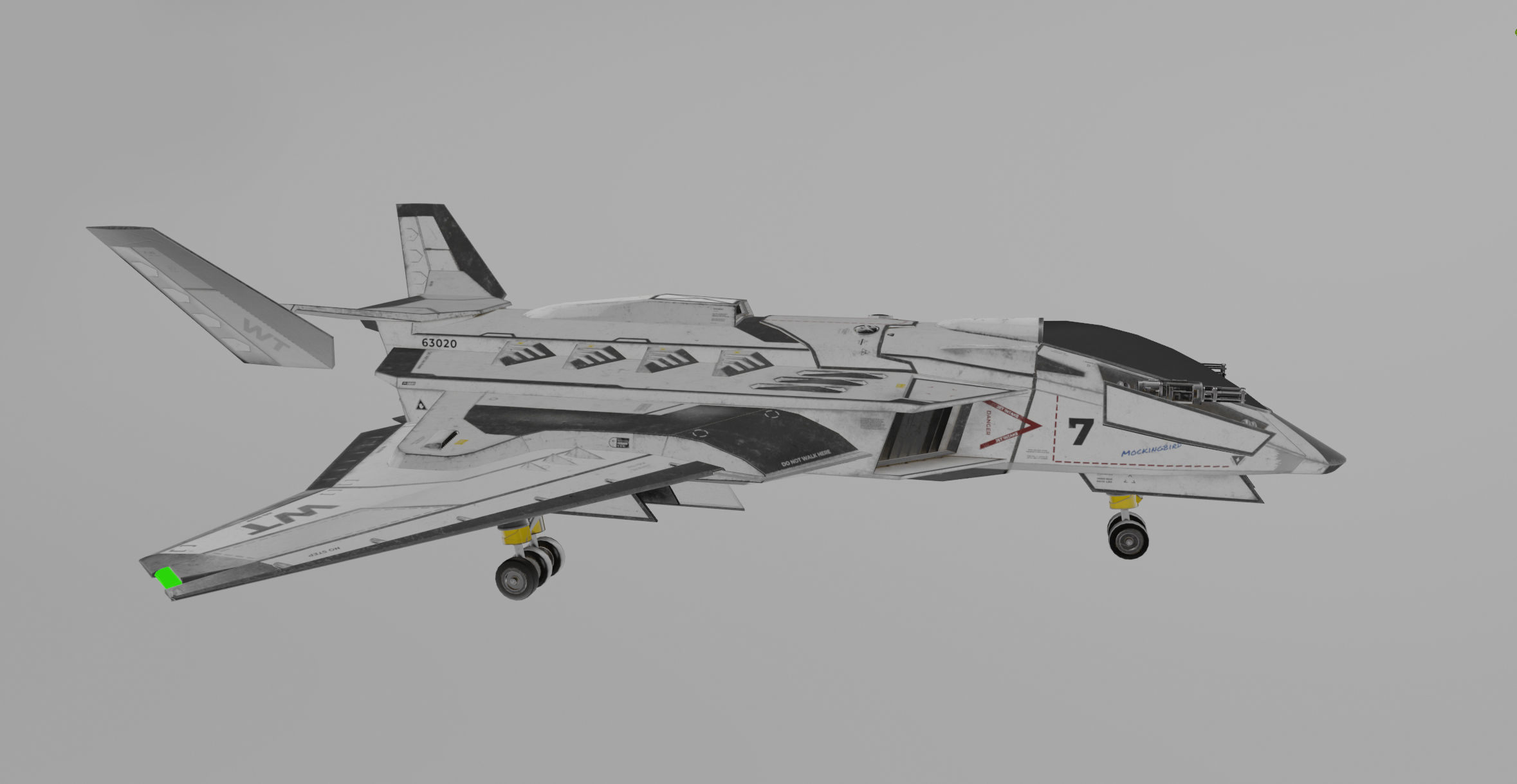 Jet Fighter - Source Files Attached 8K Textures Low-poly 3D model_16