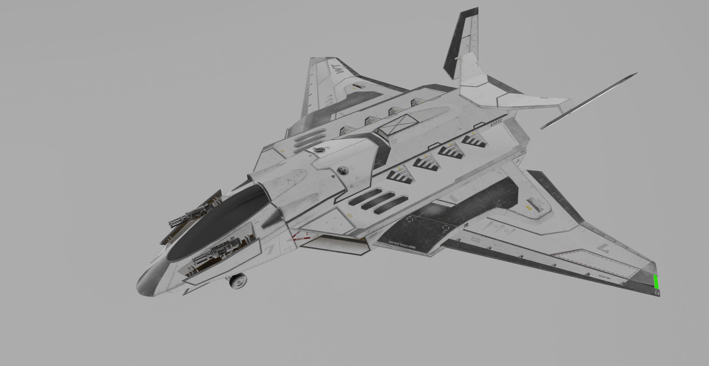 Jet Fighter - Source Files Attached 8K Textures Low-poly 3D model_24
