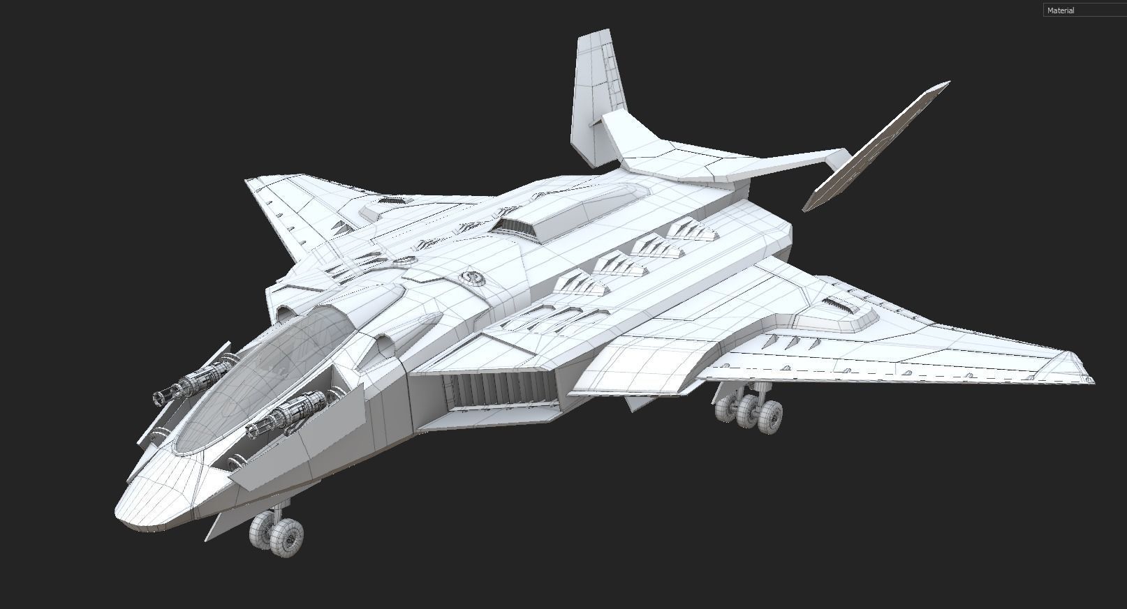 Jet Fighter - Source Files Attached 8K Textures Low-poly 3D model_11