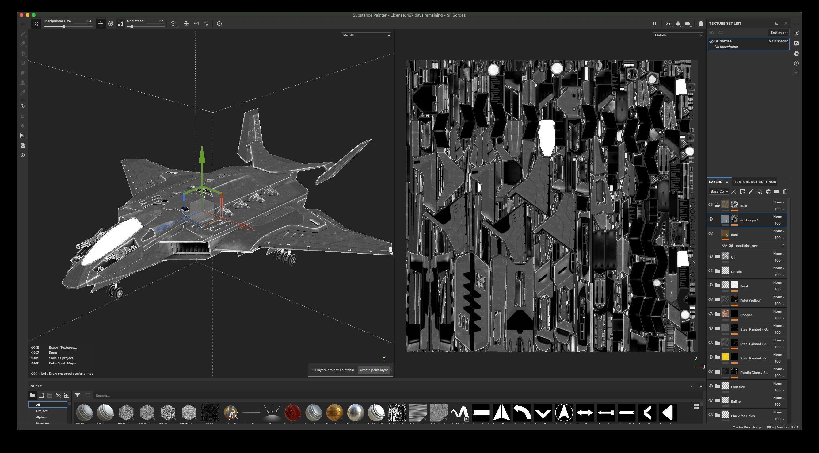 Jet Fighter - Source Files Attached 8K Textures Low-poly 3D model_34