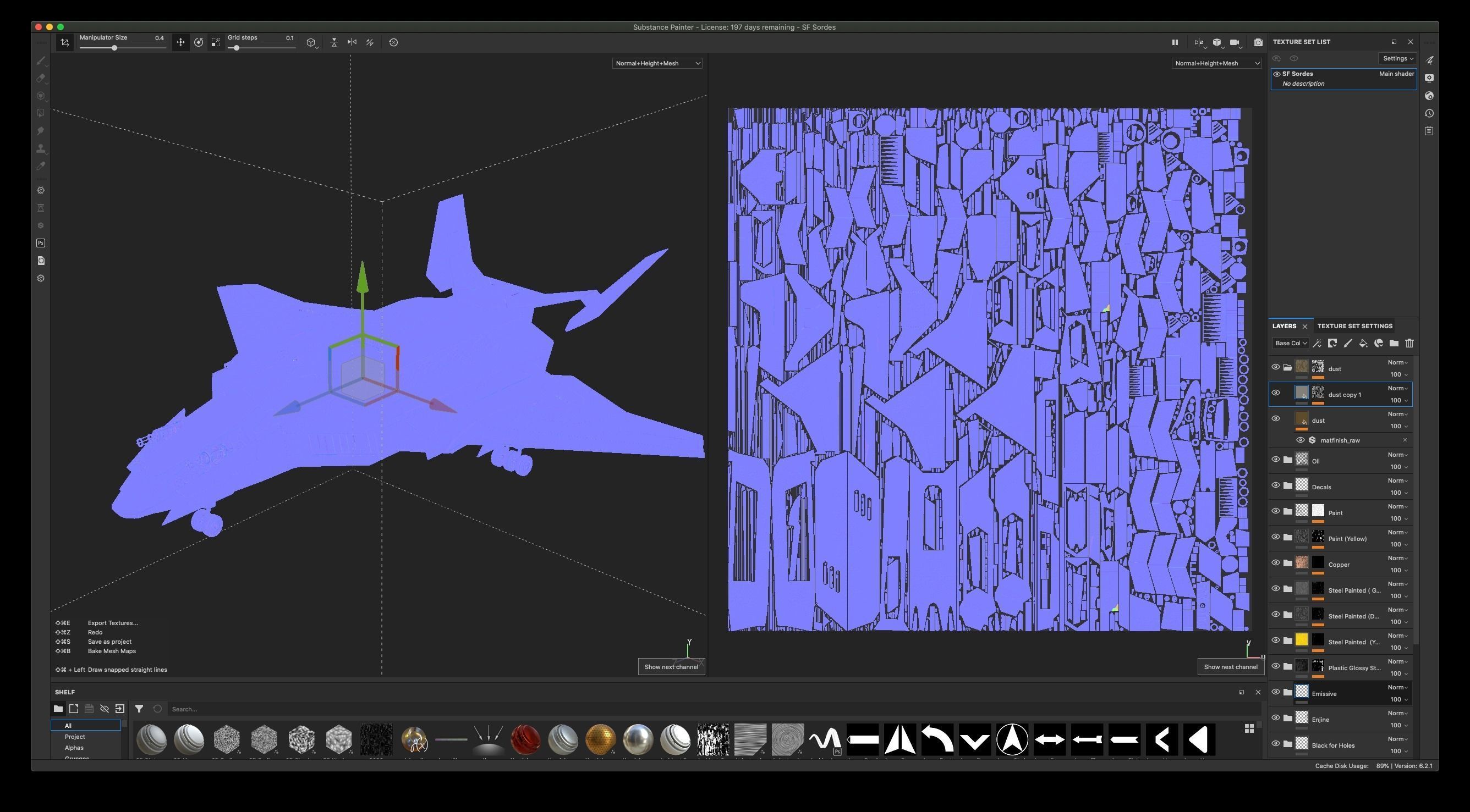Jet Fighter - Source Files Attached 8K Textures Low-poly 3D model_38