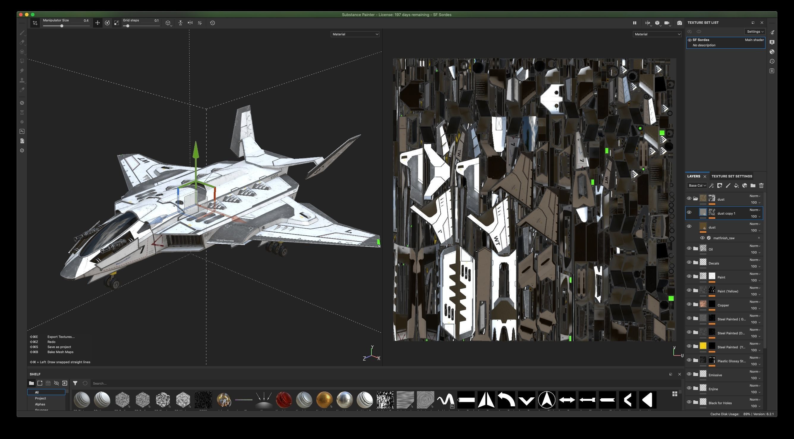 Jet Fighter - Source Files Attached 8K Textures Low-poly 3D model_5