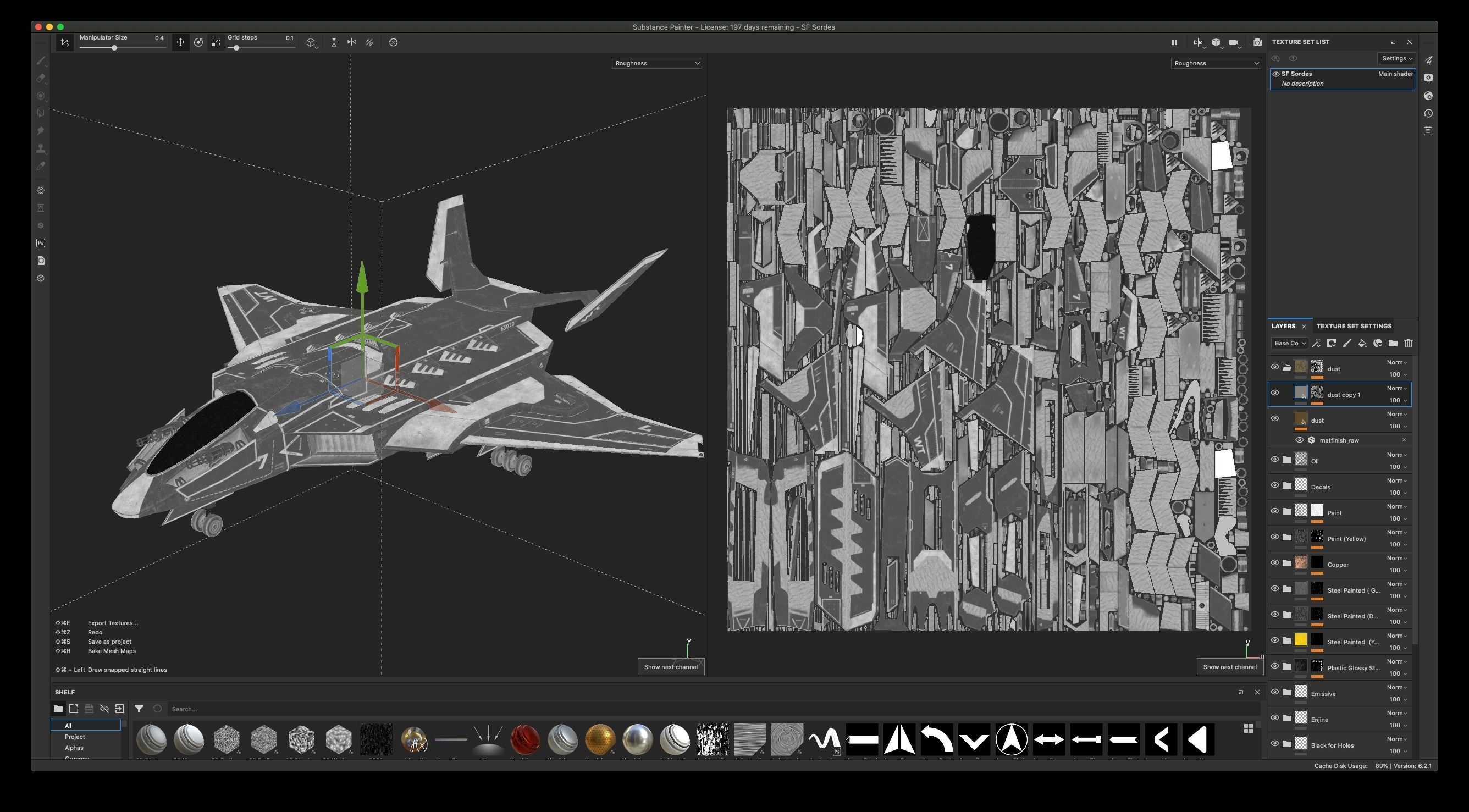 Jet Fighter - Source Files Attached 8K Textures Low-poly 3D model_35