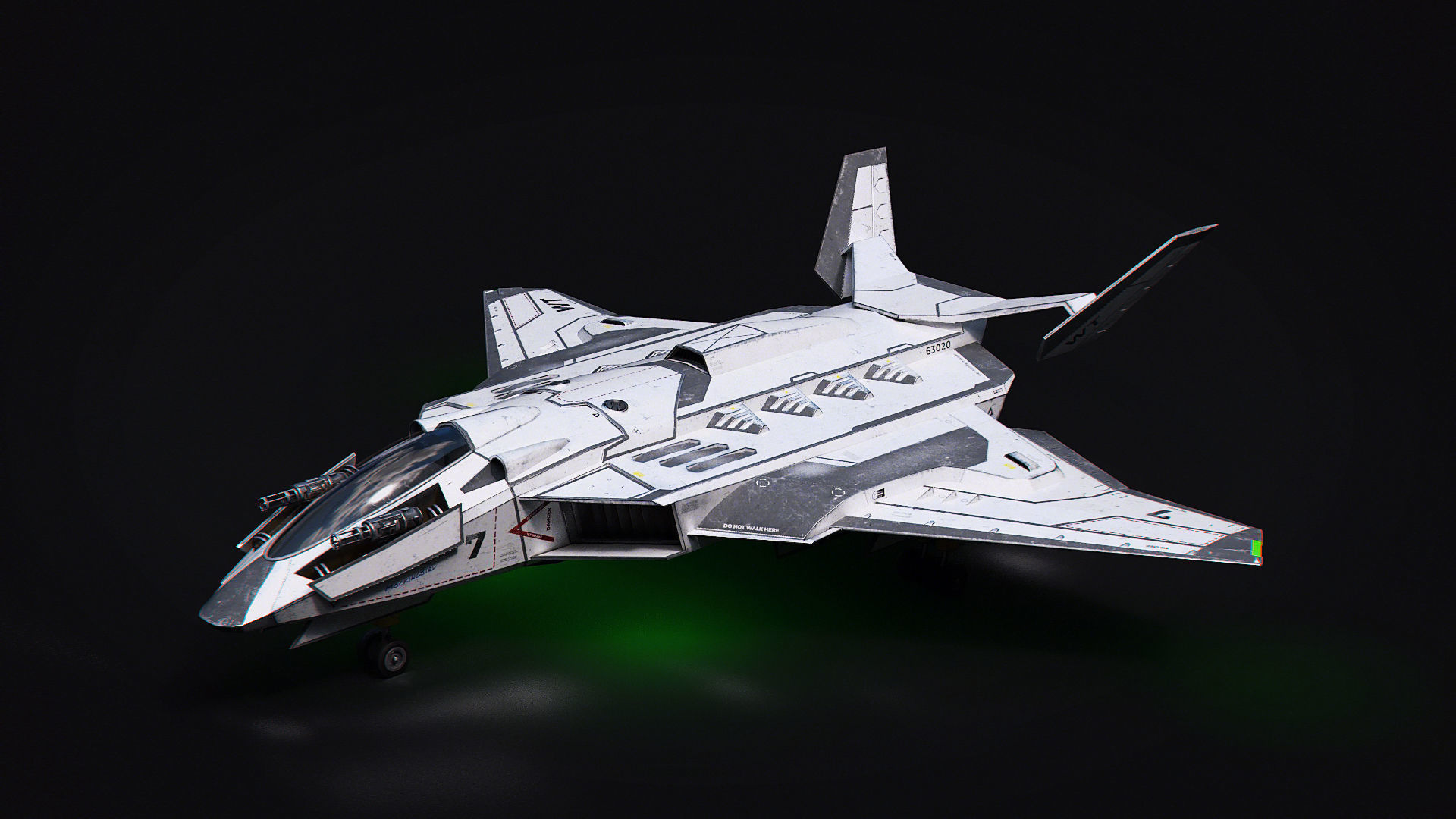 Jet Fighter - Source Files Attached 8K Textures Low-poly 3D model_3