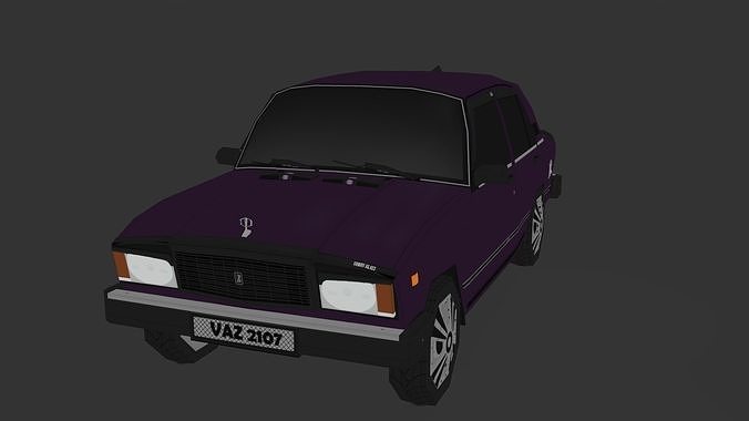 VAZ 2107 Lada Low-poly 3D model