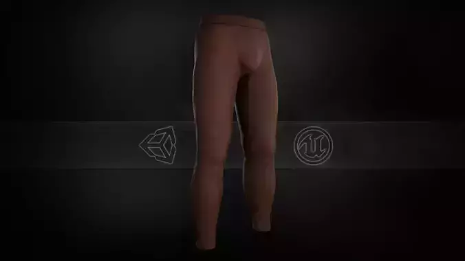 Brown Skinny Medieval Pants Low-poly 3D model