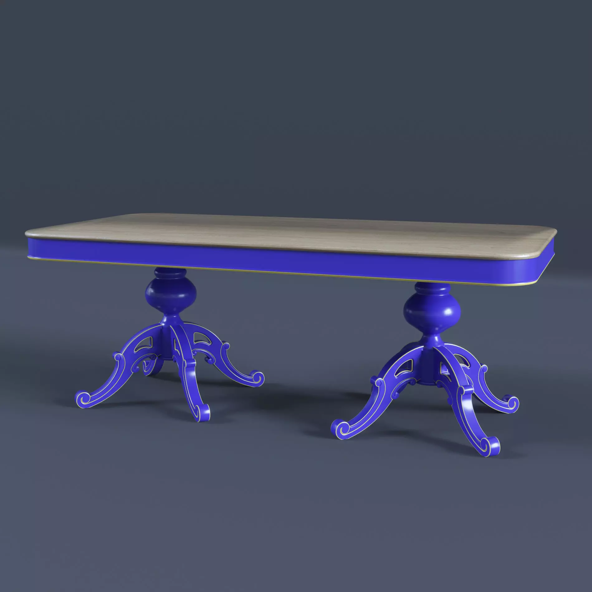 antique table in classic style 3D print model_0