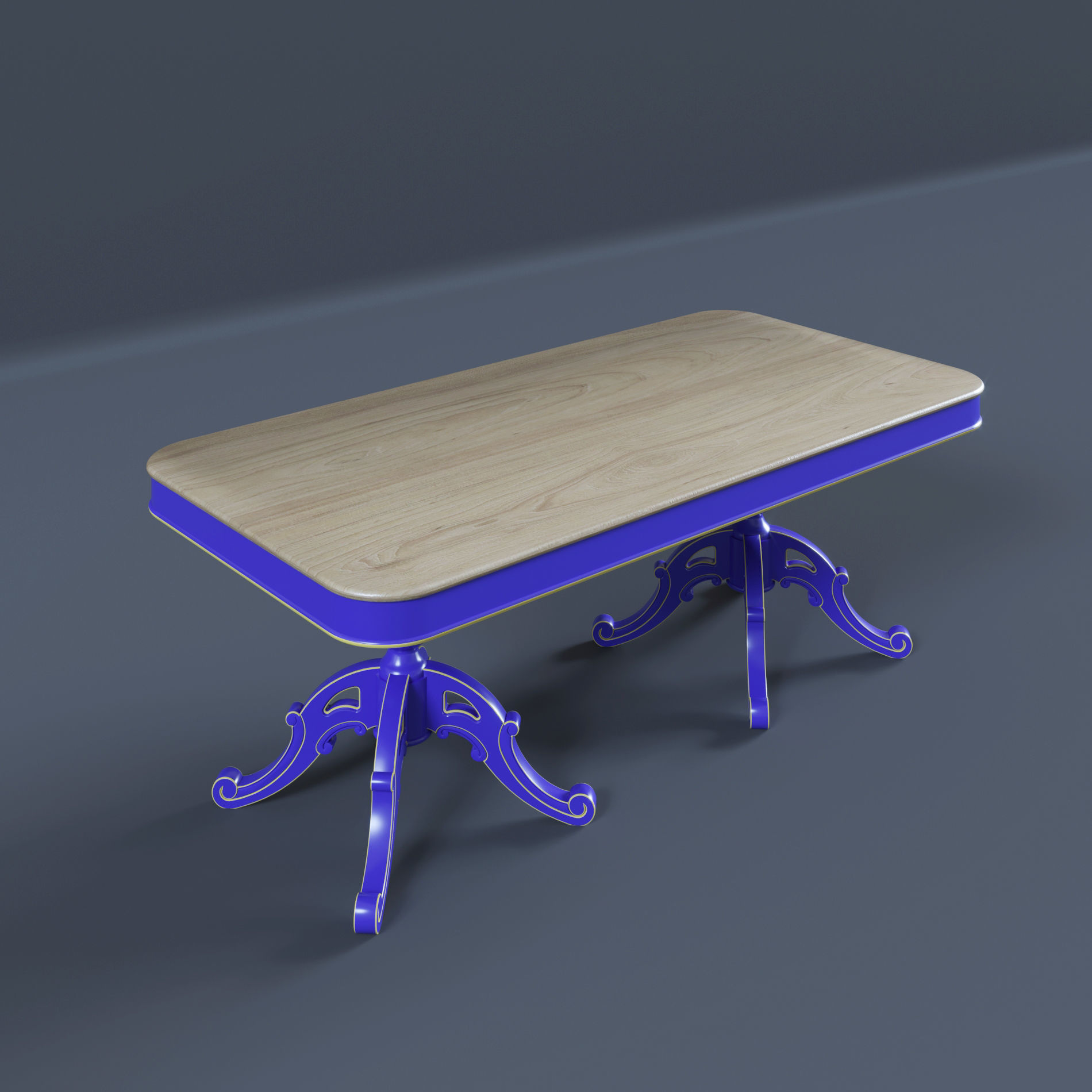 antique table in classic style 3D print model_1