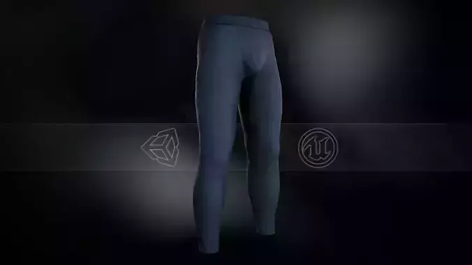 Blue Skinny Medieval Pants  Low-poly 3D model