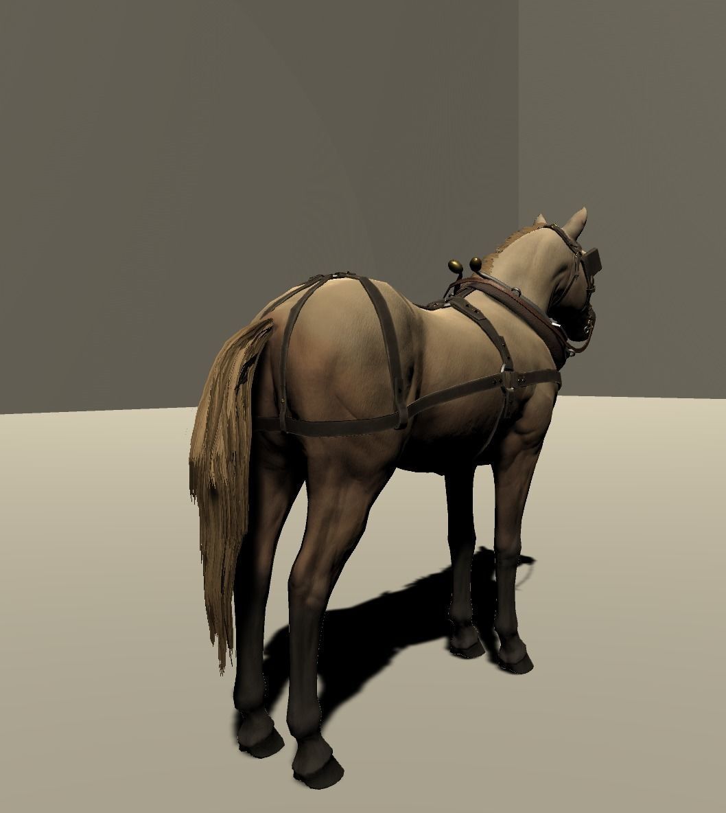 Full Rigged Inc Face  Horse Model with Textures 3D model_3
