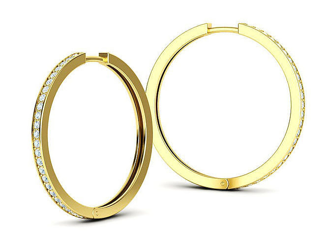 Hoop Earrings 30mm size 3dmodel printable 3D print model