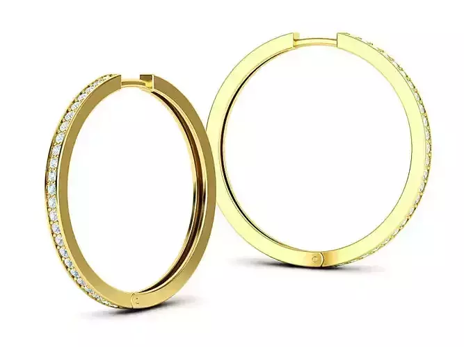 Hoop Earrings 30mm size 3dmodel printable 3D print model