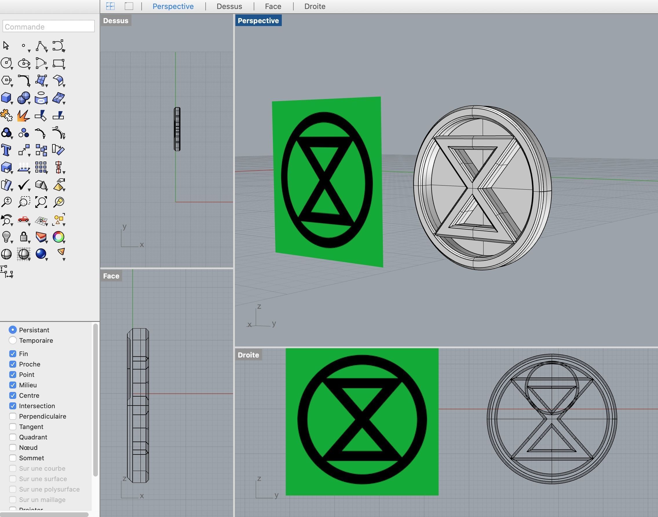 Earrings to 3D Print - Extinction Rebellion Logo 3D print model_2