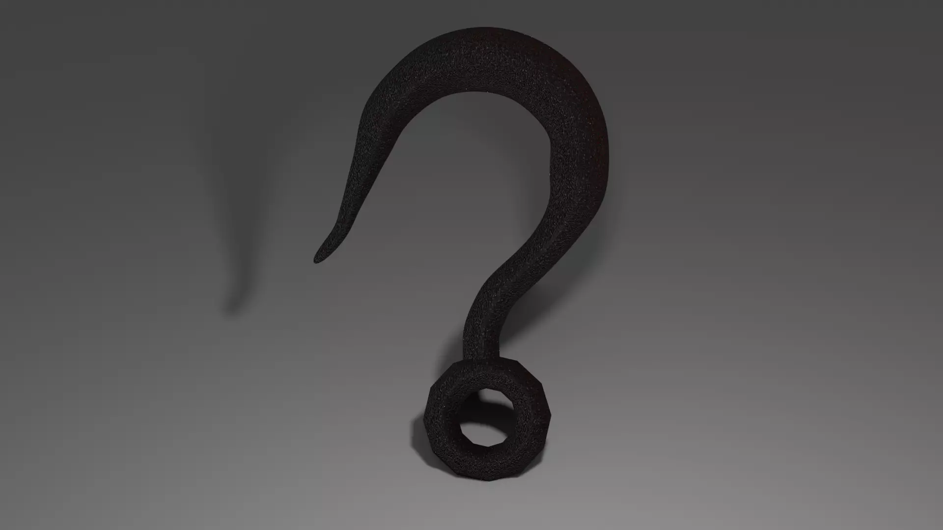 Rusty hook Low-poly 3D model_0