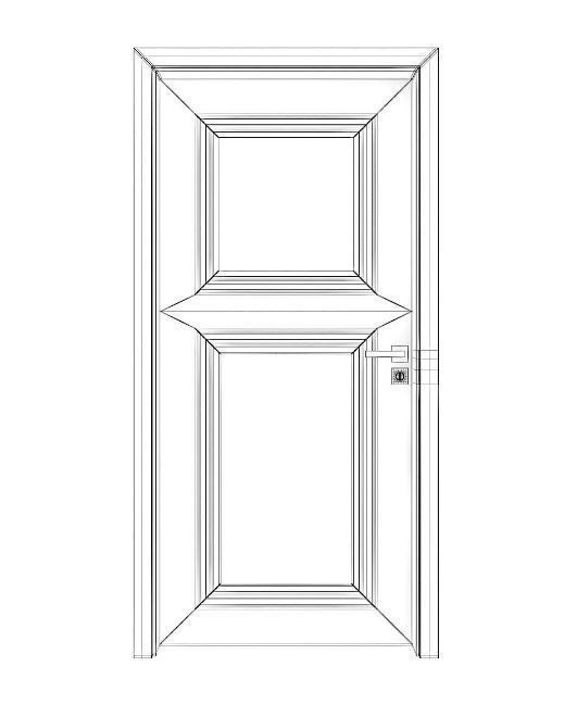 white door 3D model 3D model_3