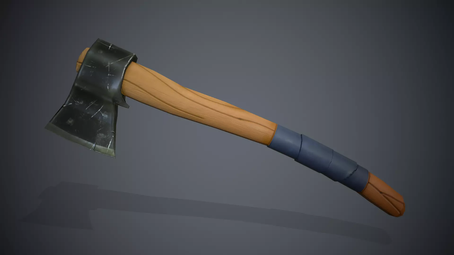 Stylized Woodcutter Axe Low-poly 3D model_0