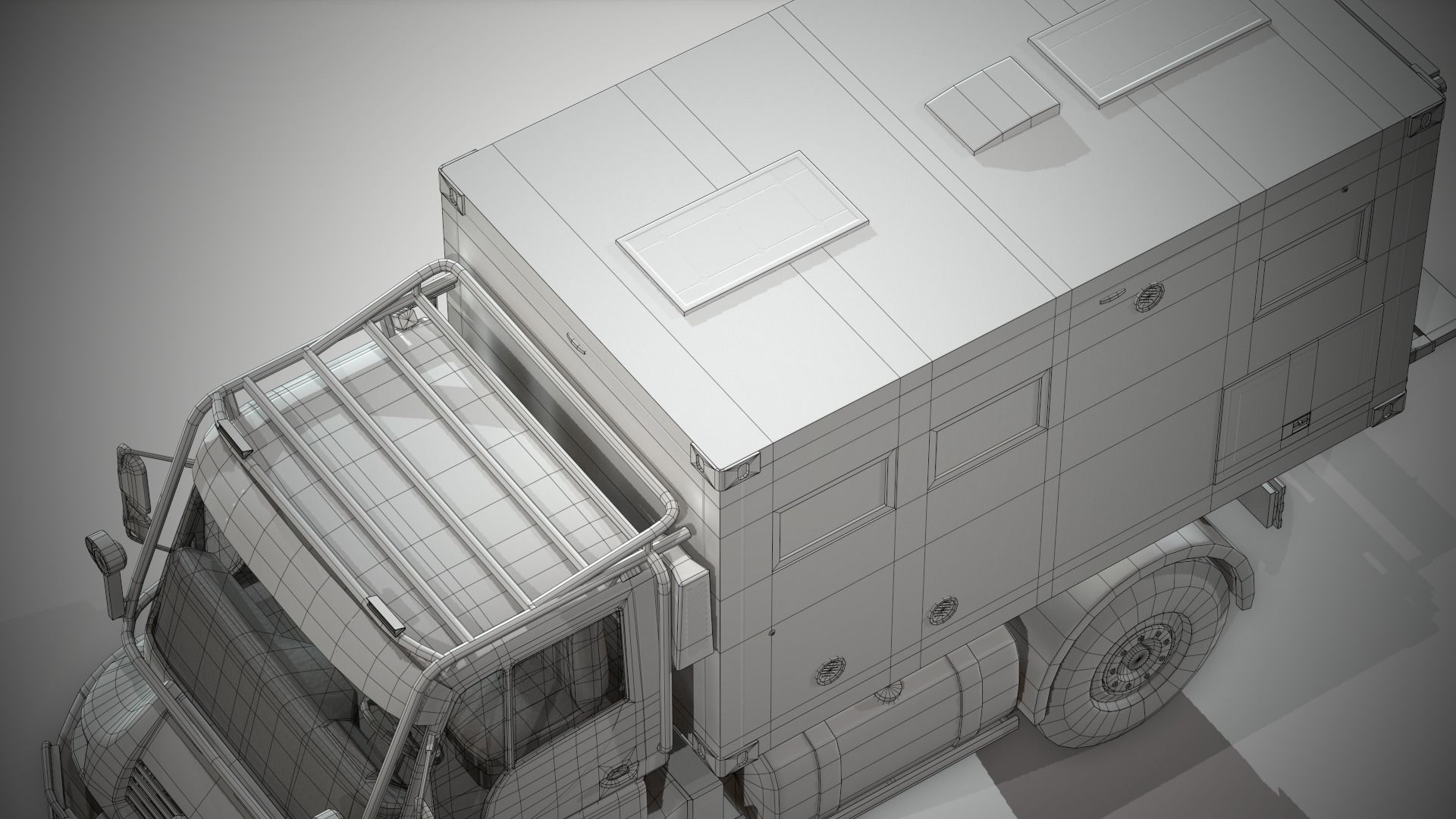 Motorhome MB Unimog U500 Low-poly 3D model_15