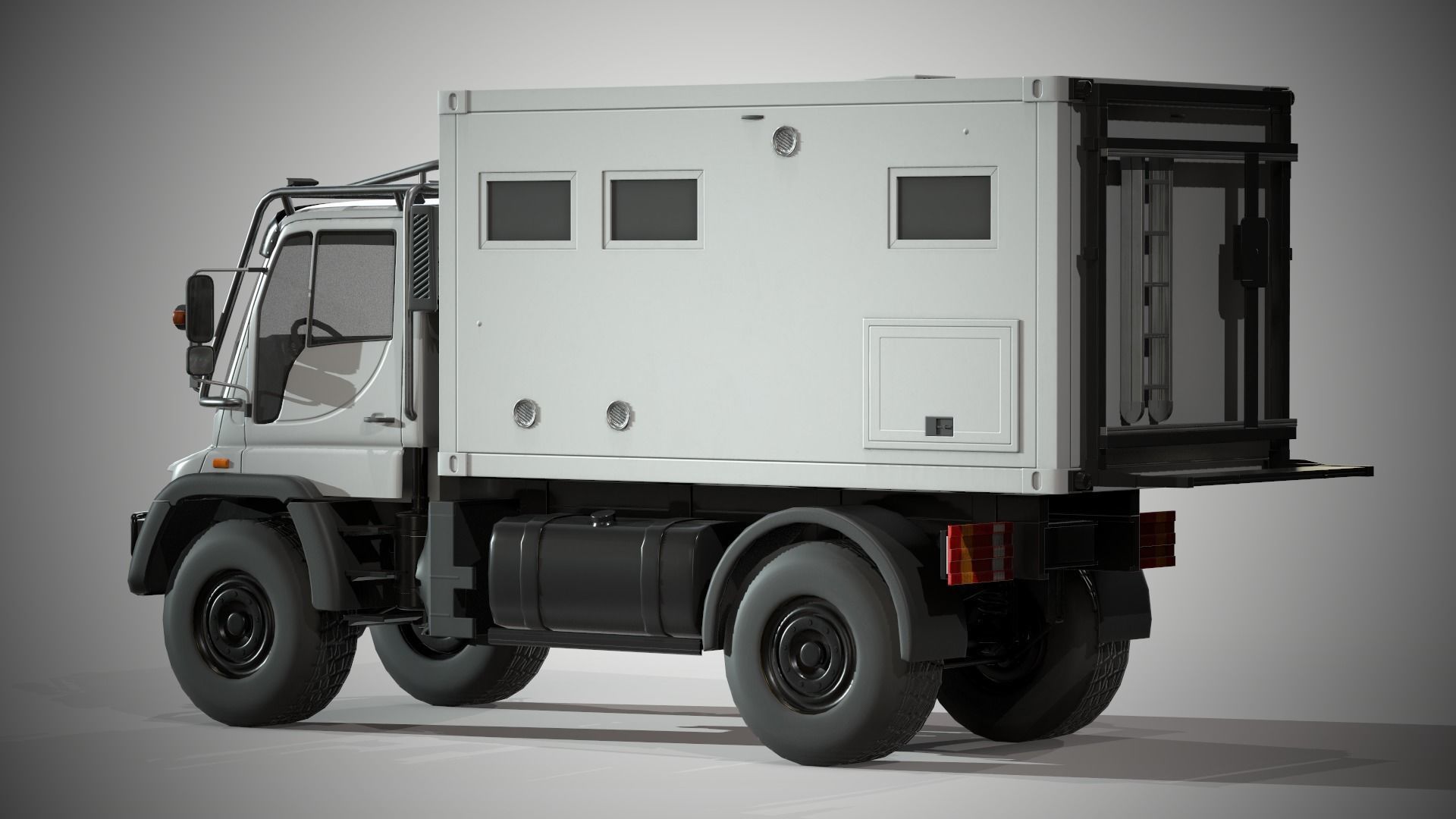 Motorhome MB Unimog U500 Low-poly 3D model_6