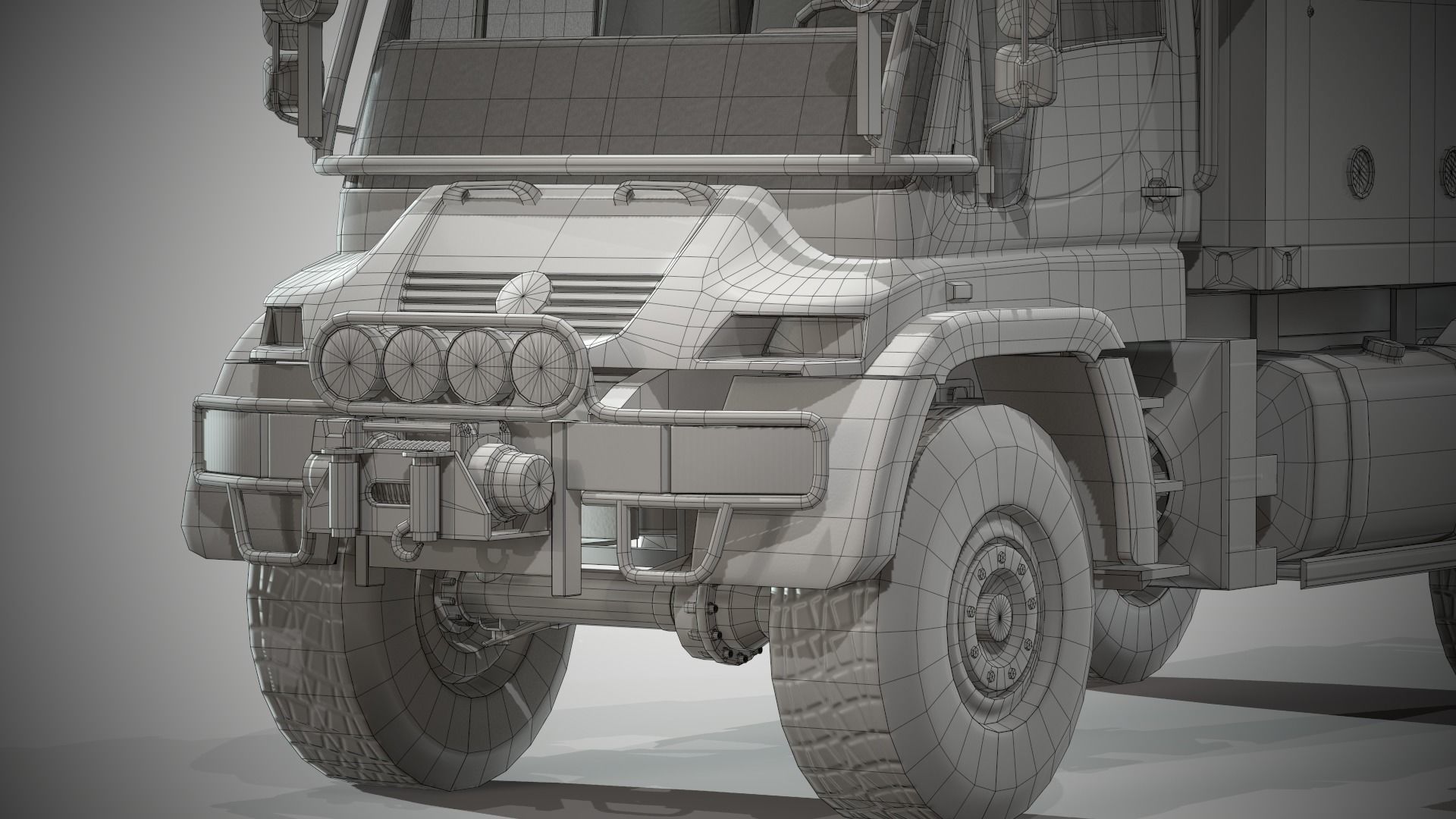 Motorhome MB Unimog U500 Low-poly 3D model_14