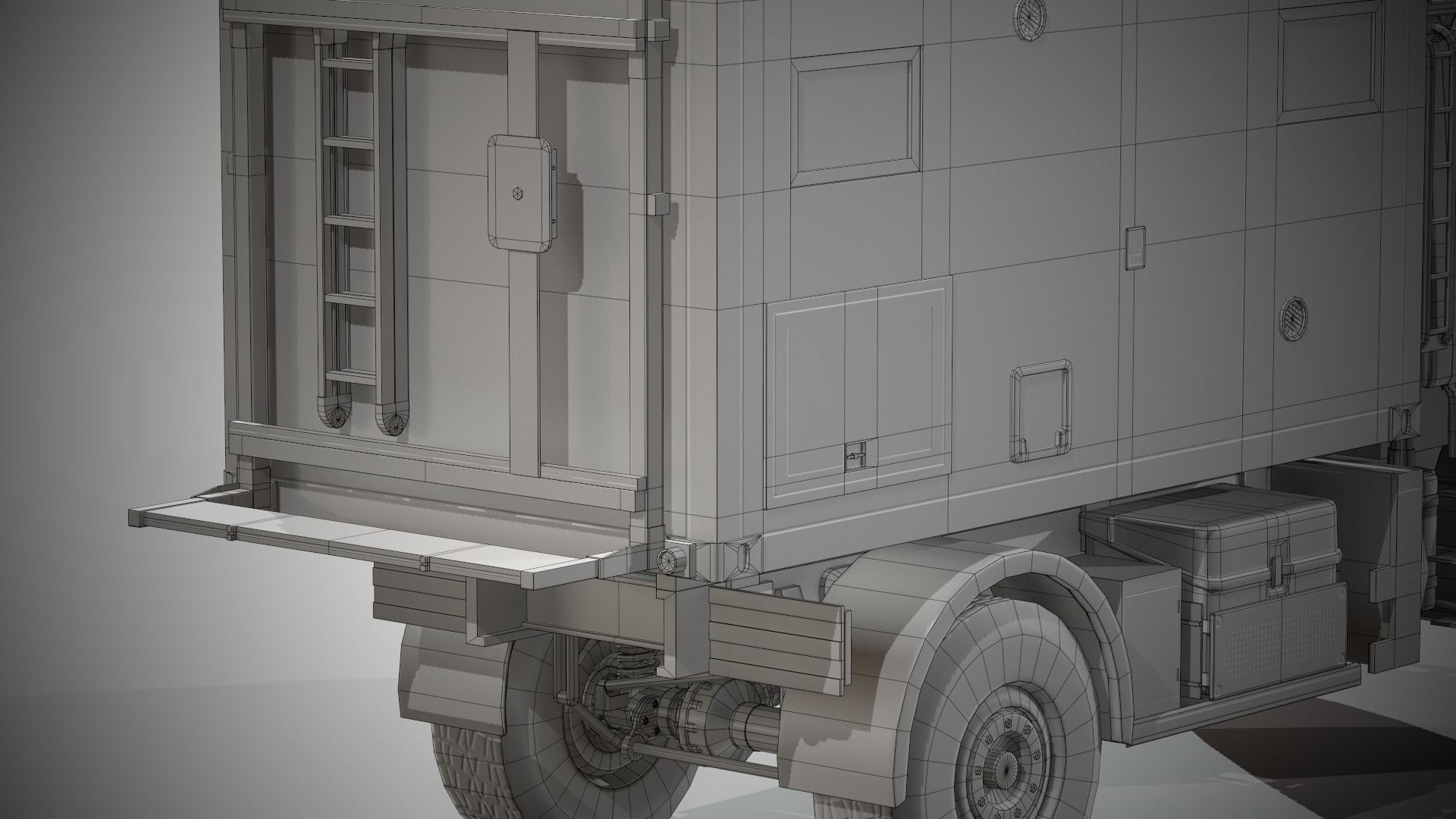 Motorhome MB Unimog U500 Low-poly 3D model_16